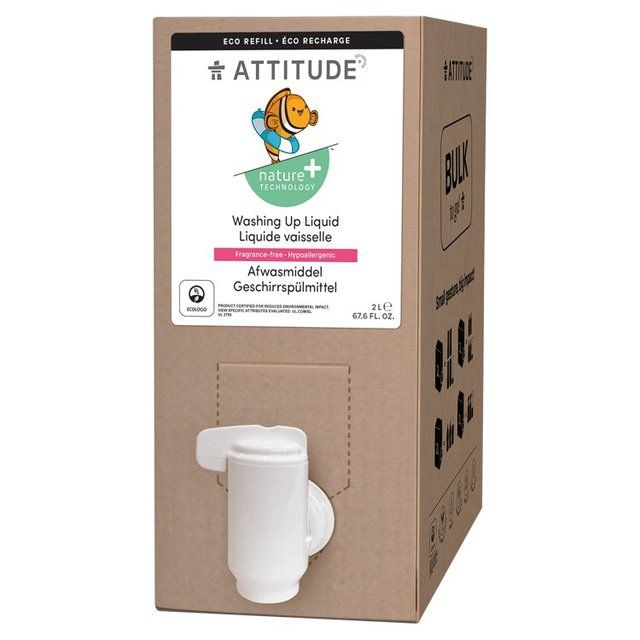 ATTITUDE Bulk to Go Bottle & Washing Up Liquid Fragrance Free 2L - McGrocer