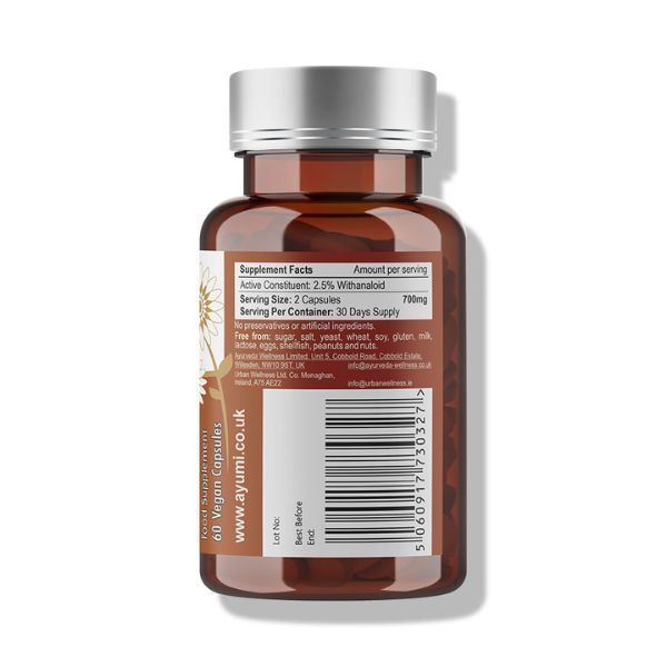 Ayumi Naturals Ashwagandha Vegan Capsules 60ct - McGrocer