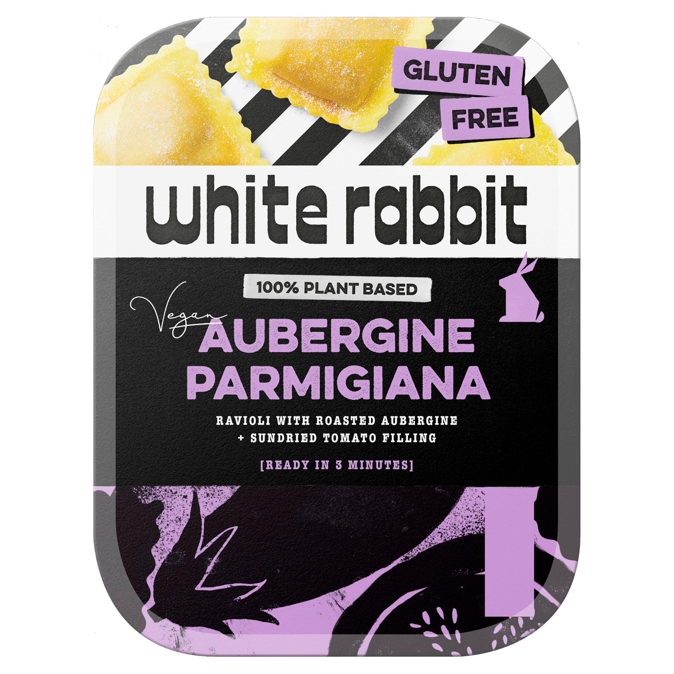 White Rabbit Aubergine Parmigiana Gluten Free Ravioli 250g GOODS Sainsburys
