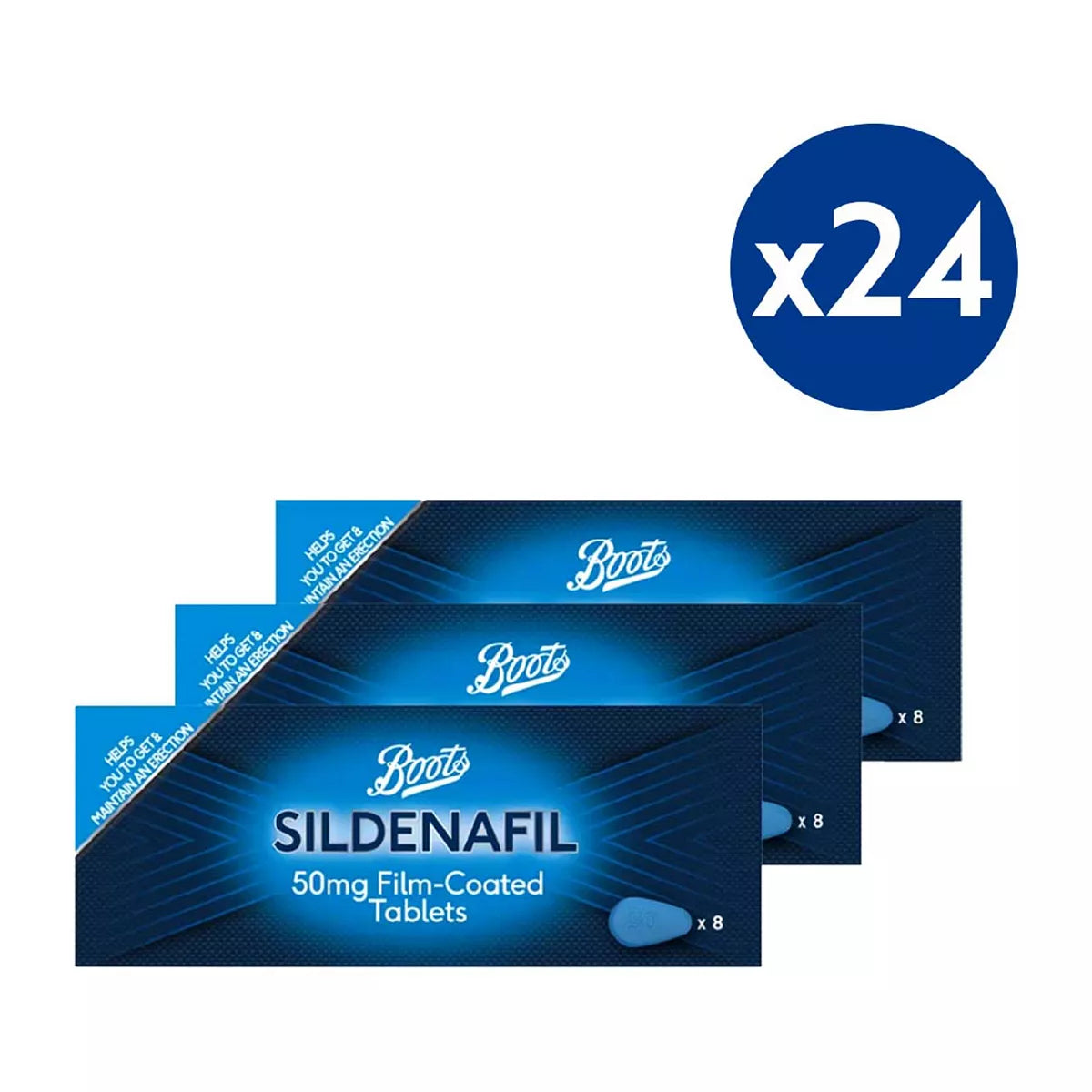 Boots Sildenafil 50mg Film-Coated Tablets - 24 Tablets - McGrocer
