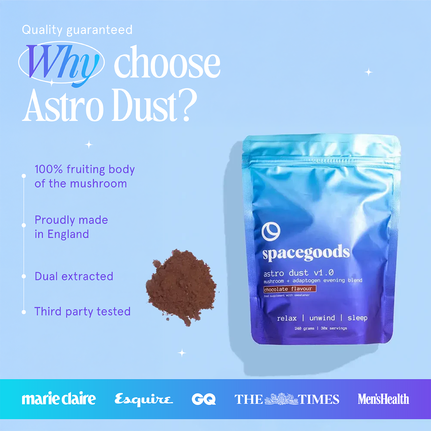 Spacegoods Astro Dust Chocolate Superfood Powder 240g - 998542