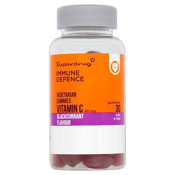 Superdrug Chewable Blackcurrant Vegetarian Vitamin C 30s GOODS Superdrug