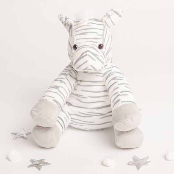 Babbico Gift Boxed Zizi The Zebra Grey & White Soft Toy - McGrocer