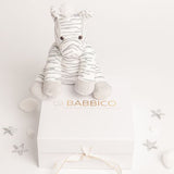 Babbico Gift Boxed Zizi The Zebra Grey & White Soft Toy - McGrocer