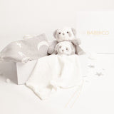 Babbico Grey Panda Toy, Blanket & Comforter Baby Gift Set - McGrocer