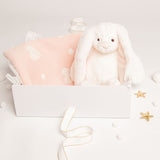 Babbico White Bunny And Pink Dot Heart Blanket Baby Gift Set - McGrocer