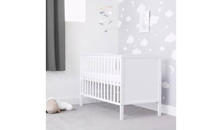 Baby Elegance Elle Cot and Mattress - White - McGrocer