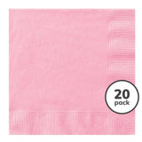 Baby Pink 2 Ply Paper Party Napkins   20 per pack - McGrocer