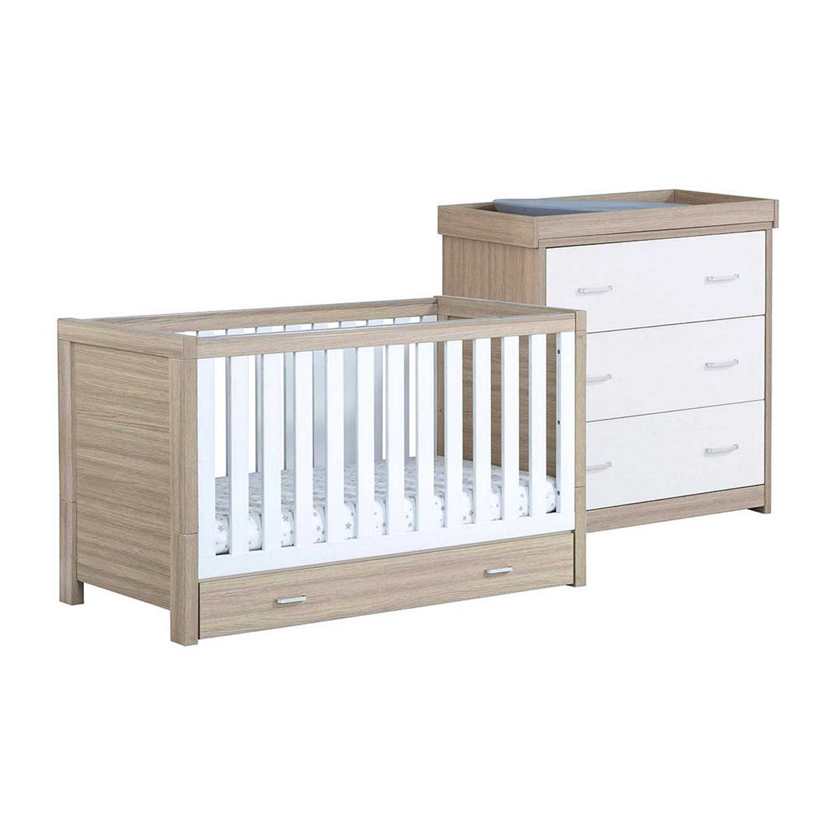 Babymore Luno 2 Pieces Room Set - Oak White - McGrocer