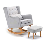 Babymore Lux Nursing Chair with Stool - Grey - McGrocer