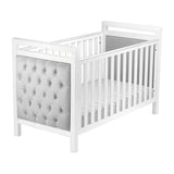 Babymore Velvet Deluxe Cot Bed - White - McGrocer