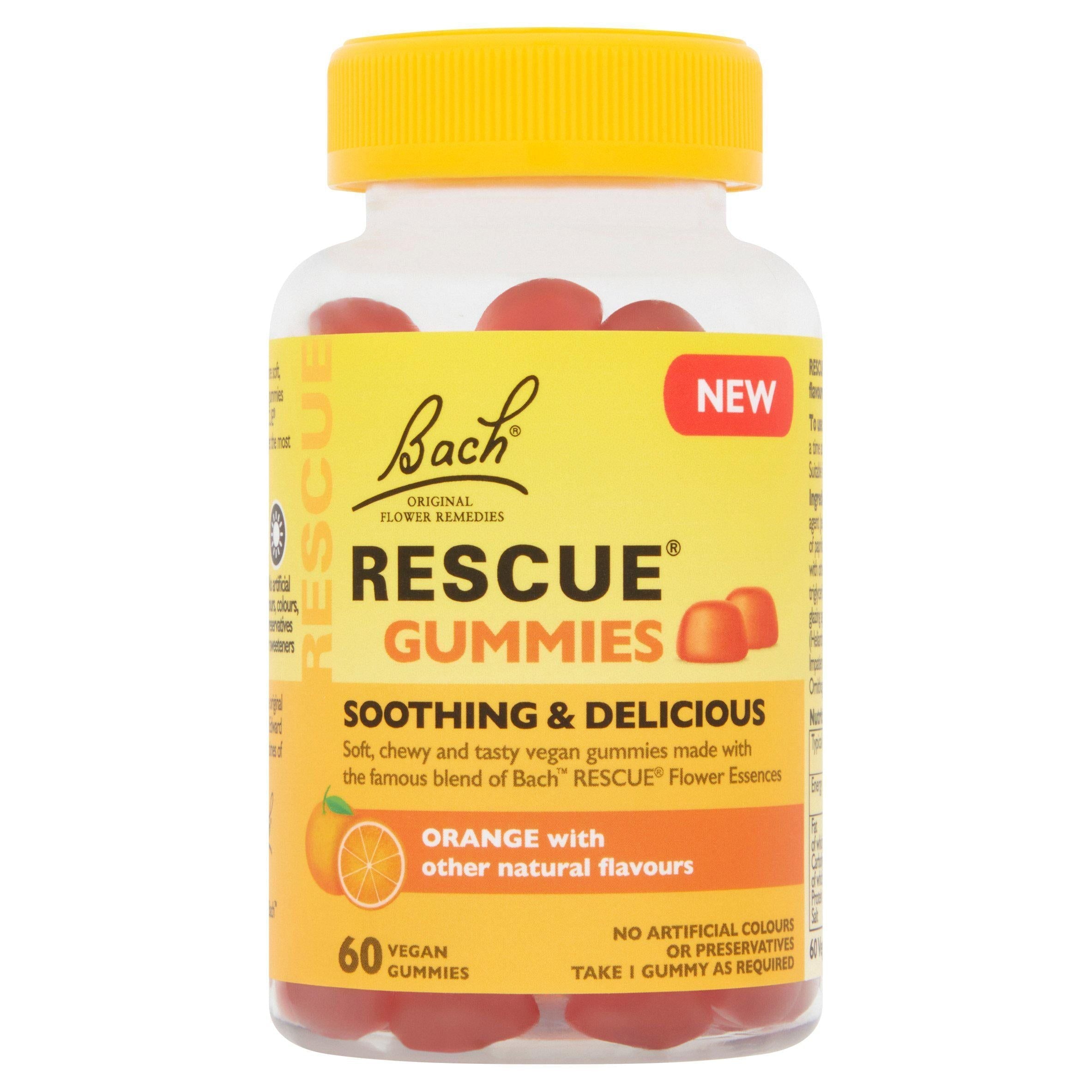 Bach Rescue Vegan Gummies Orange with Other Natural Flavours x60 - McGrocer