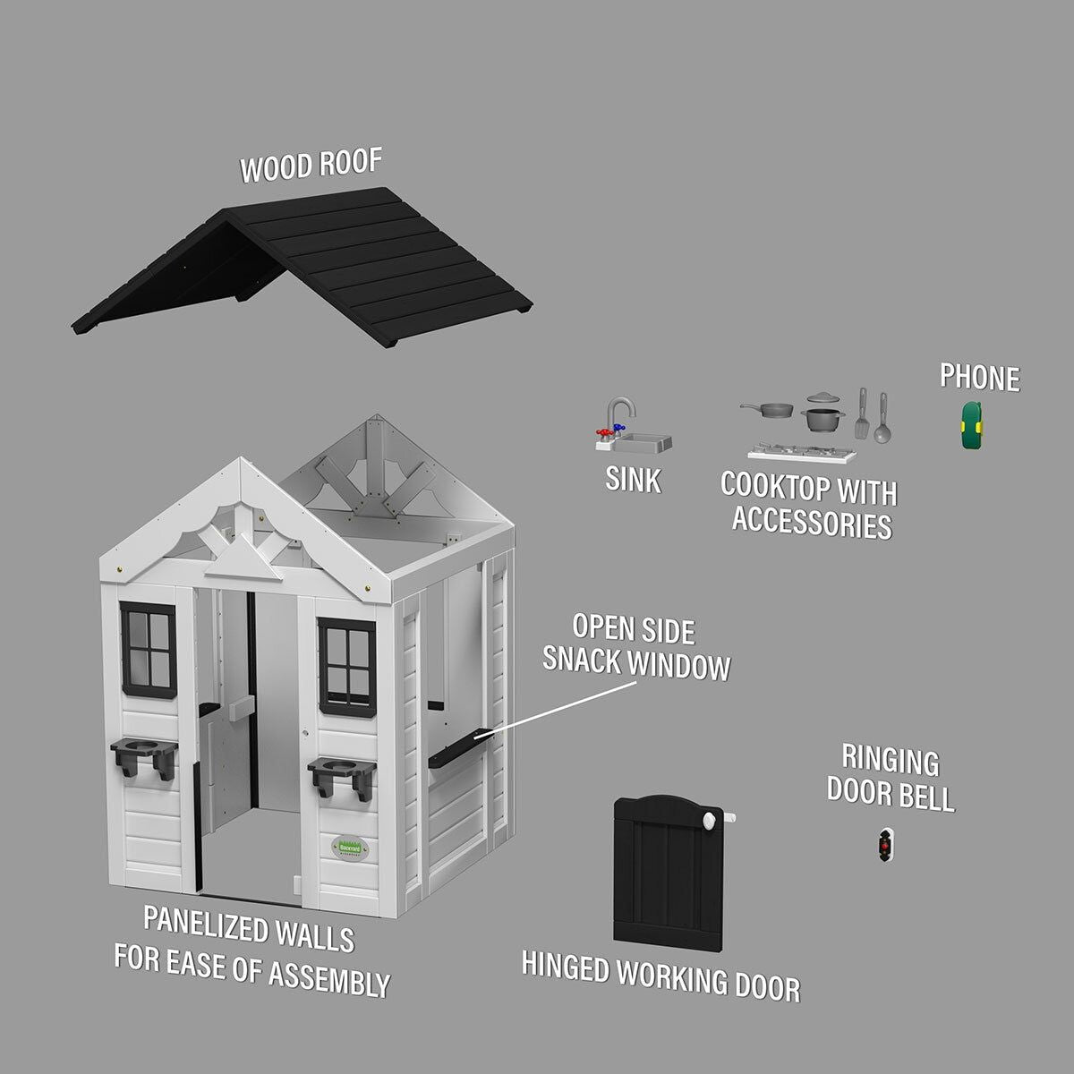 Backyard Discovery White Sweetwater Playhouse (2-10 Years) - McGrocer