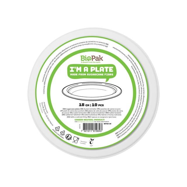 Bagasse 18cm Party Plates 10 per pack - McGrocer