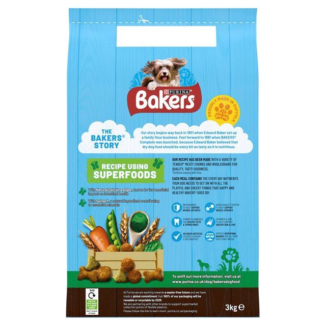 Bakers Beef with Vegetables Dry Dog Food 3kg - McGrocer
