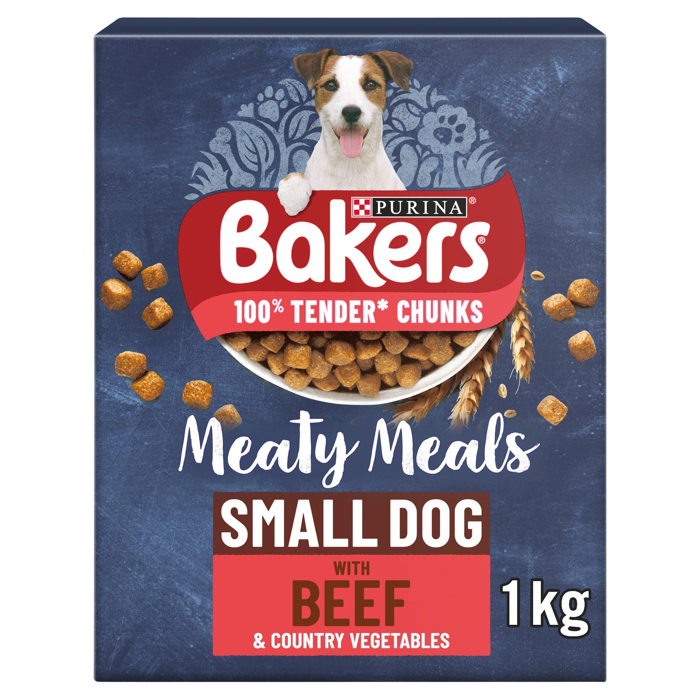 Bakers Meaty Meals Adult Small Dry Dog Food Beef 1kg - McGrocer