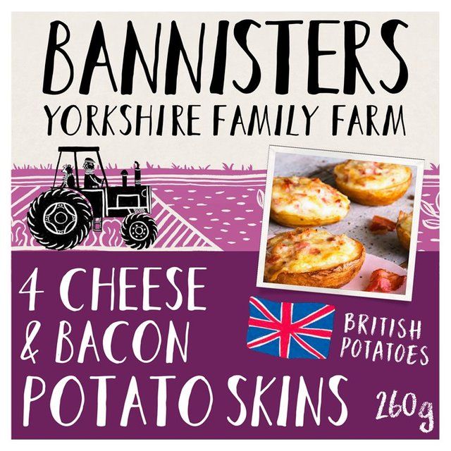 Bannisters Farm 4 Cheese & Bacon Baked Potato Skins 260g - McGrocer