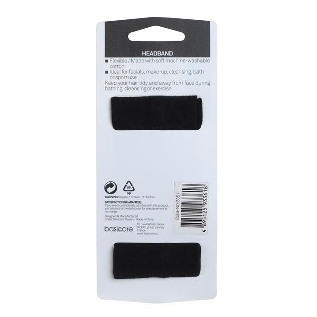 Basicare Black Cotton Headband super stretchy one size fits all - McGrocer