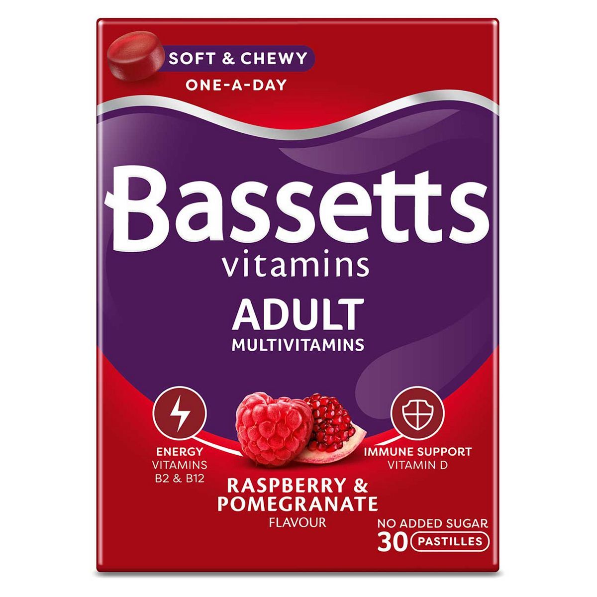 Bassetts Adult Multivitamins Raspberry & Pomegranate Flavour 30 Pastilles - McGrocer