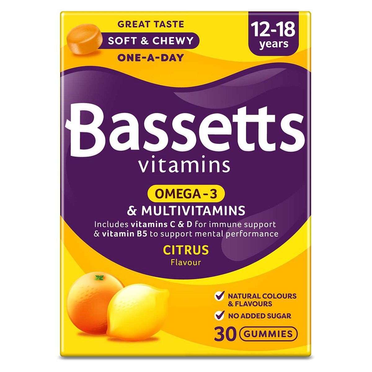 Bassetts Multivitamins Citrus Flavour Soft & Chewies 12-18 Years - 30. - McGrocer
