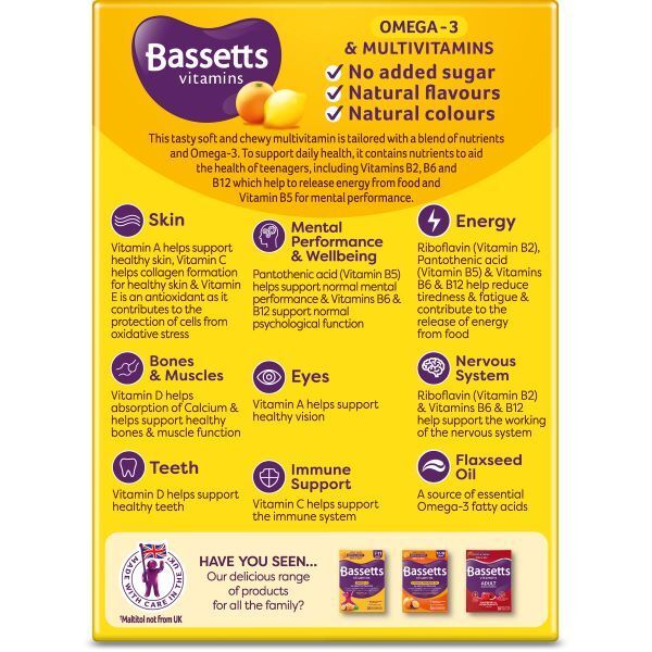 Bassetts Vitamins 12-18 Multivitamins Omega 3 Pastilles 30s - McGrocer