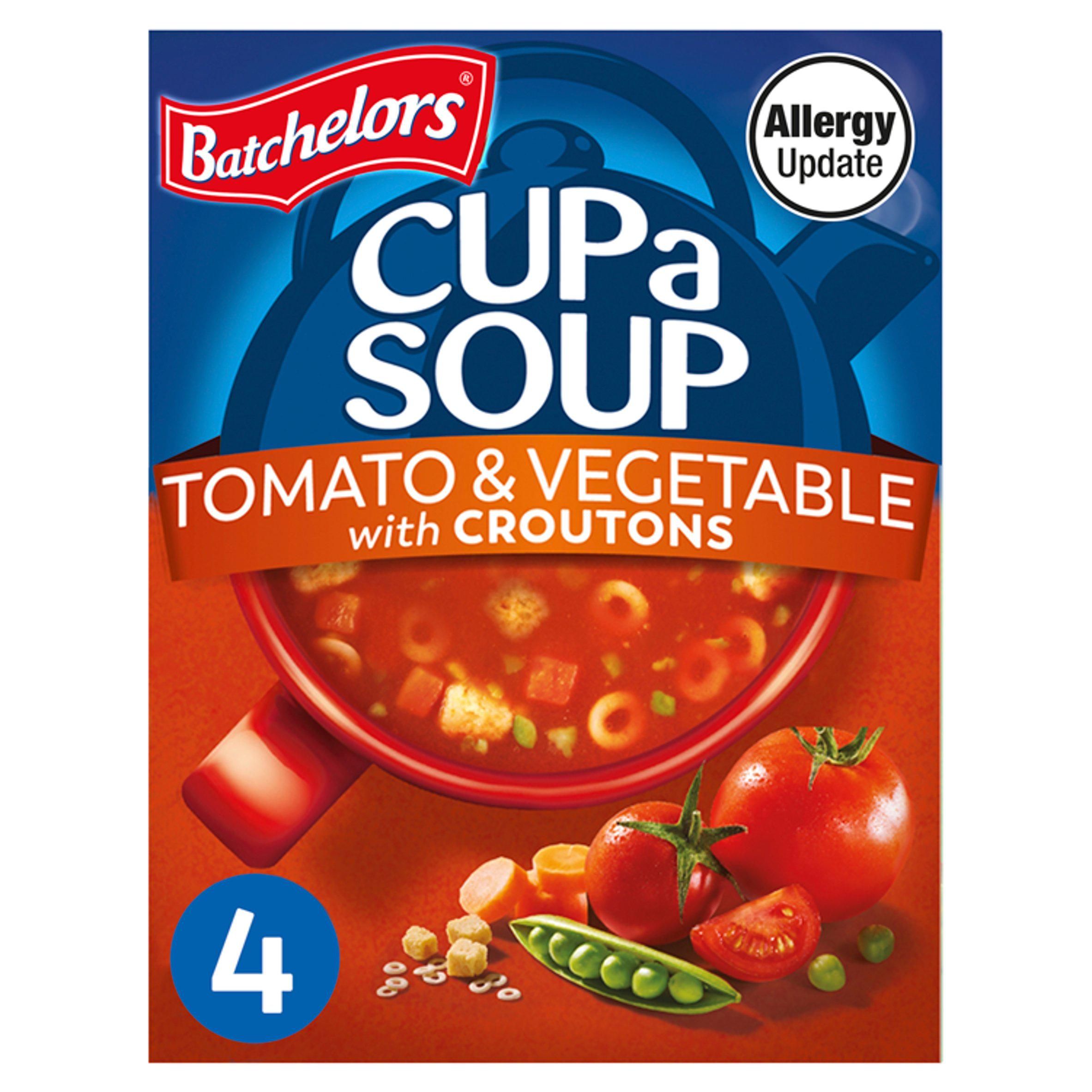 Batchelors Cup a Soup, Tomato & Vegetable with Croutons x4 104g - McGrocer