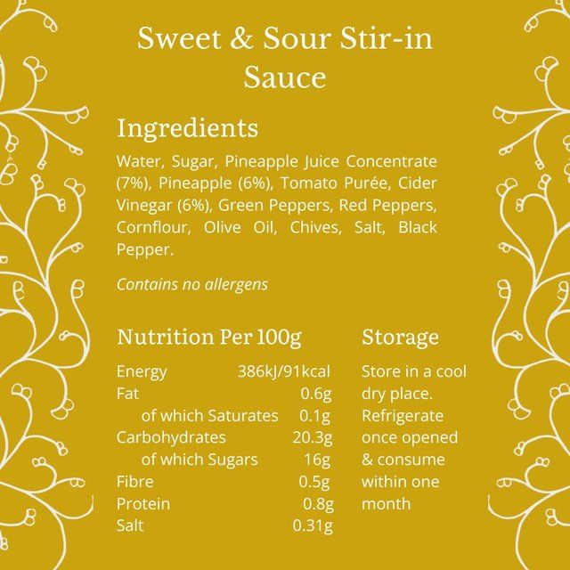 Bay's Kitchen Sweet & Sour Stir-in Low Fodmap Sauce   260g - McGrocer