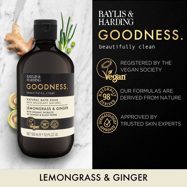 Baylis & Harding Goodness Lemongrass & Ginger Bath Soak 500ml - McGrocer