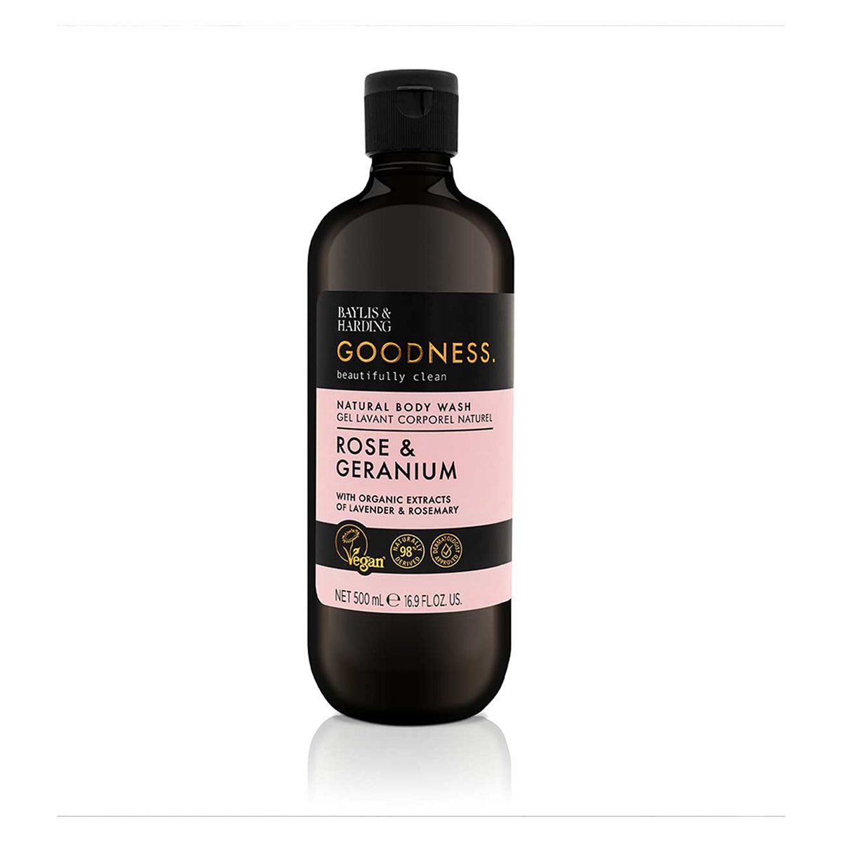 Baylis & Harding Goodness Rose & Geranium 500ml Body Wash - McGrocer