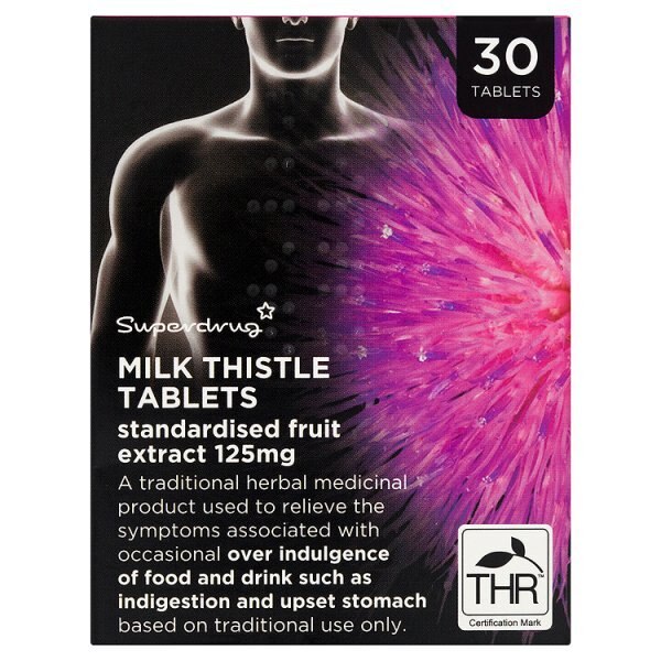 Superdrug Milk Thistle 125mg Tablets X 30 GOODS Superdrug