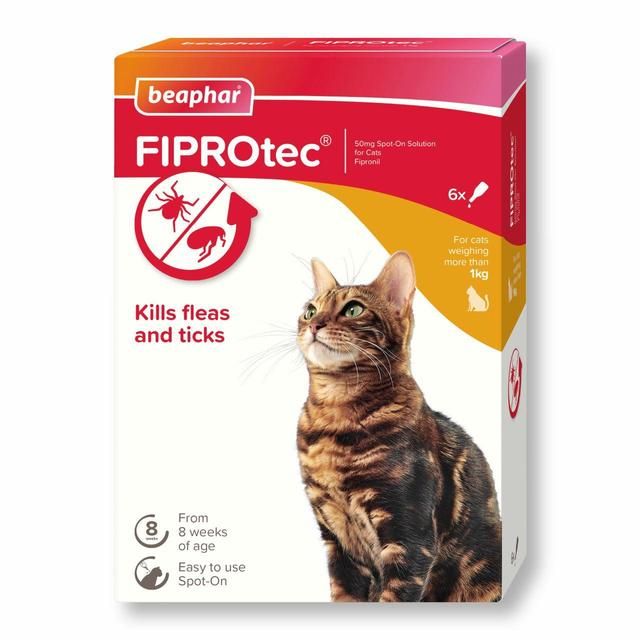 Beaphar FIPROtec Flea & Tick Spot-On for Cats 6 per pack - McGrocer