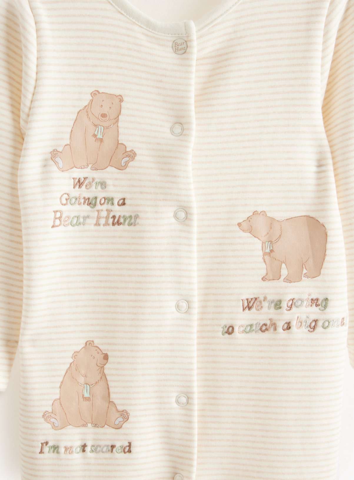 Bear Hunt Beige Character Print Sleepsuit  Up to 1 mth - McGrocer