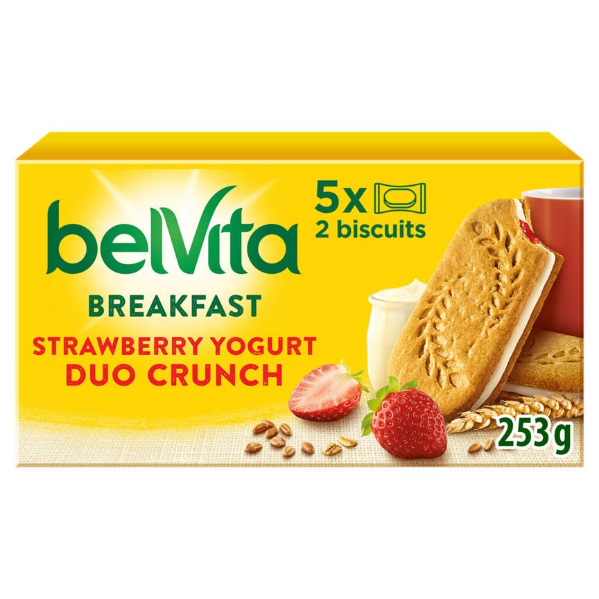 Belvita Breakfast Biscuits Duo Crunch Strawberry and Live Yogurt 5 Pack - McGrocer