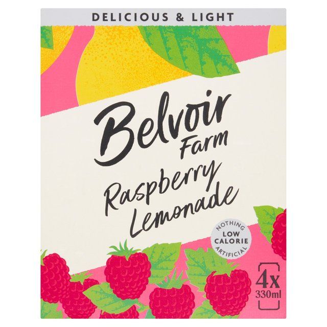 Belvoir Farm Delicious & Light Raspberry Lemonade 4 x 330ml - McGrocer
