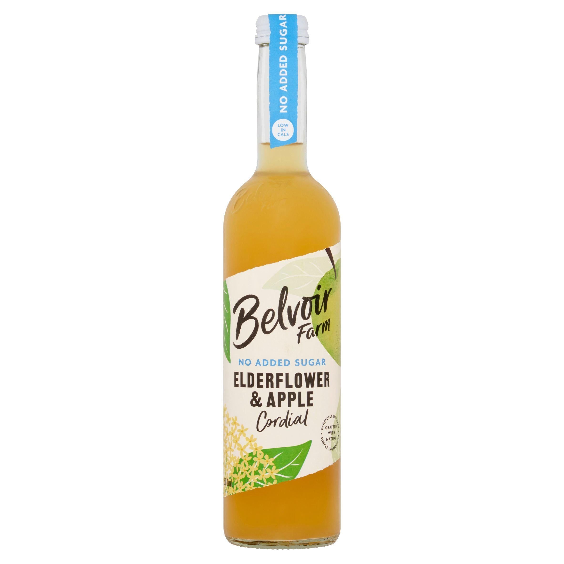 Belvoir Farm No Added Sugar Elderflower & Apple Cordial 500ml - McGrocer