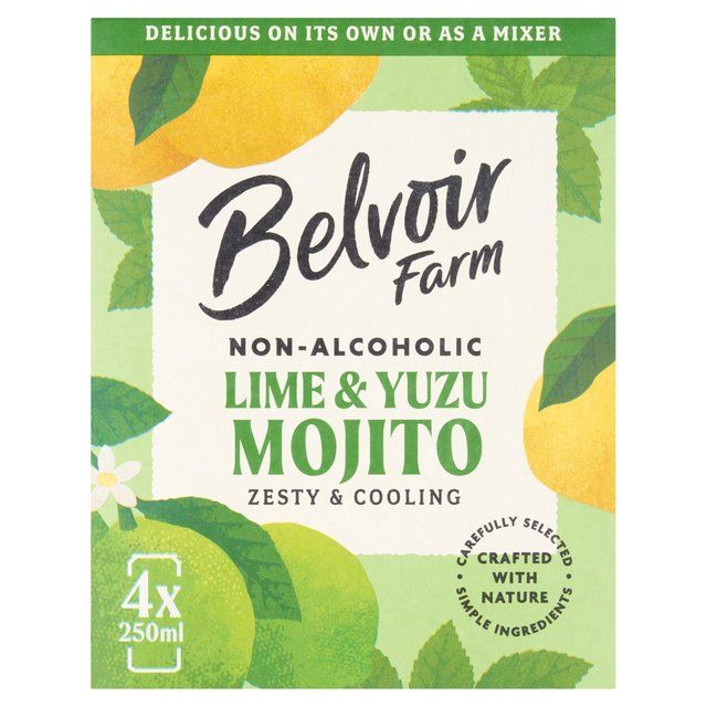Belvoir Farm Non Alcoholic Lime & Yuzu Mojito 4 x 250ml - McGrocer