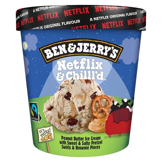 Ben & Jerry's Netflix & Chilll'd Peanut Butter Ice Cream Tub 465ml - McGrocer