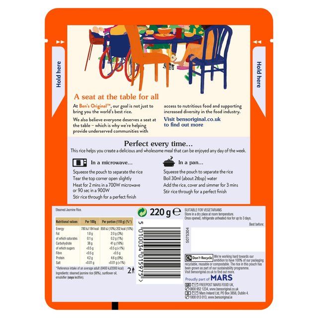 Ben's Original Jasmine Microwave Rice 220g - McGrocer