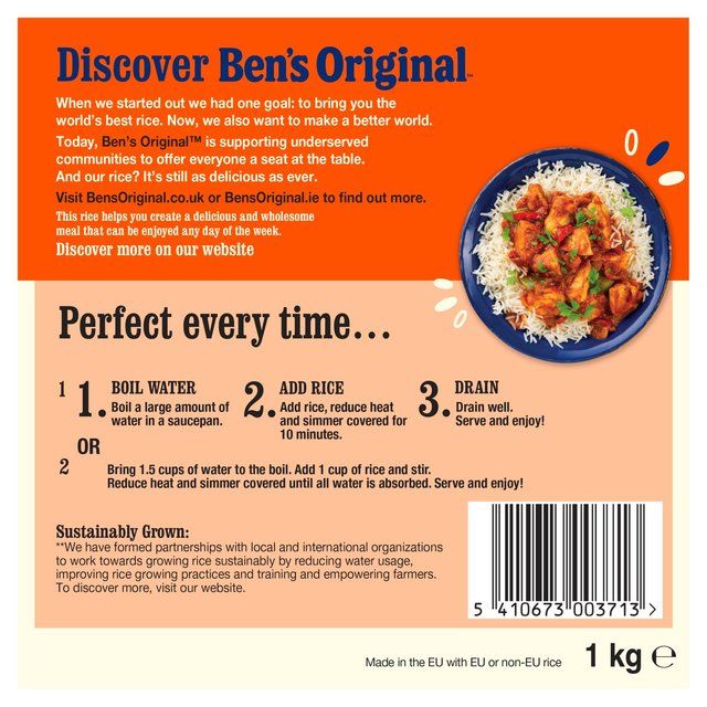 Ben's Original Long Grain Rice 1kg - McGrocer