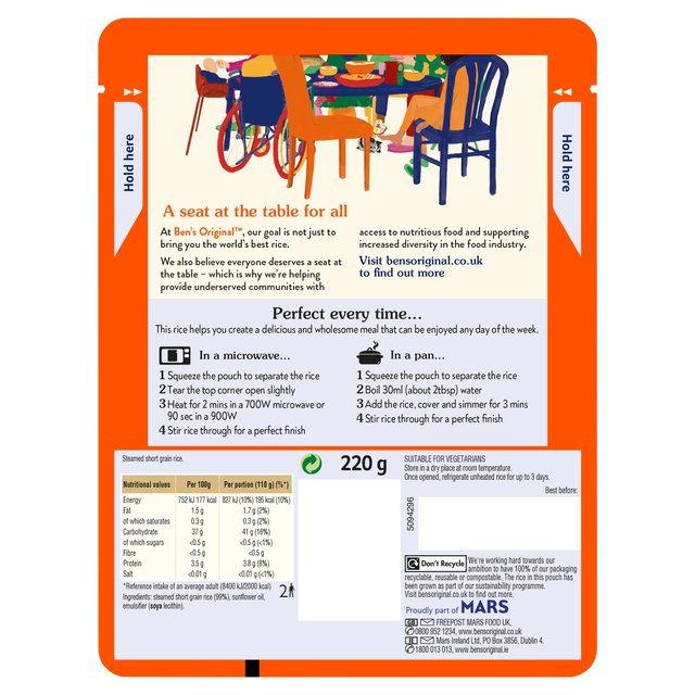 Bens Original Sticky Rice Microwave Rice 220g - McGrocer