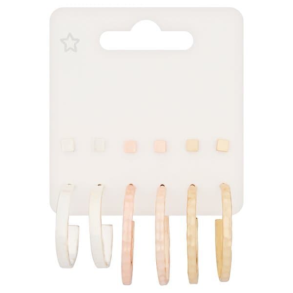Superdrug Multi-coloured 6 Pack Hoop & Stud Mix GOODS Superdrug