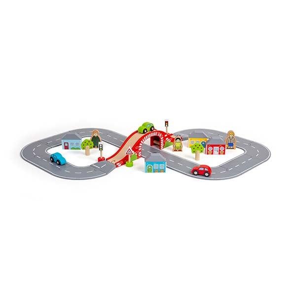 Bigjigs Rail 36 Piece Figure of Eight Roadway Set - McGrocer