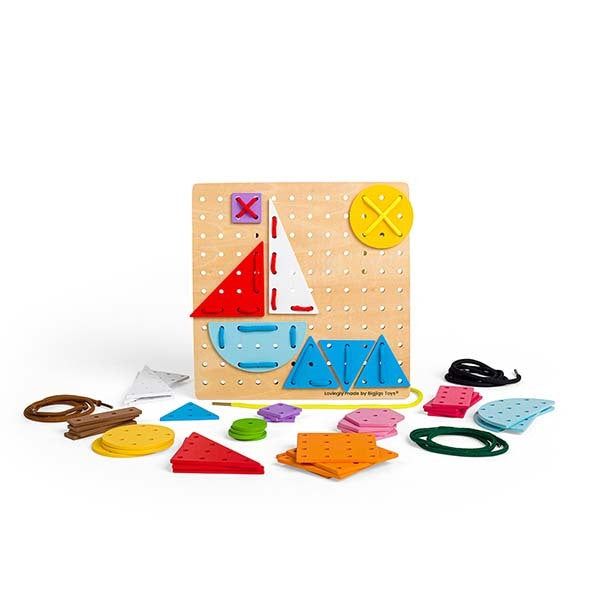 Bigjigs Toys Geometric Lace-A-Shape Toy - McGrocer