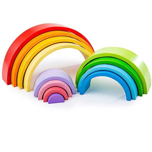 Bigjigs Toys Large Wooden Stacking Rainbow Toy - McGrocer