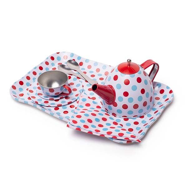 Bigjigs Toys Spotted Tea Set in a Case - McGrocer