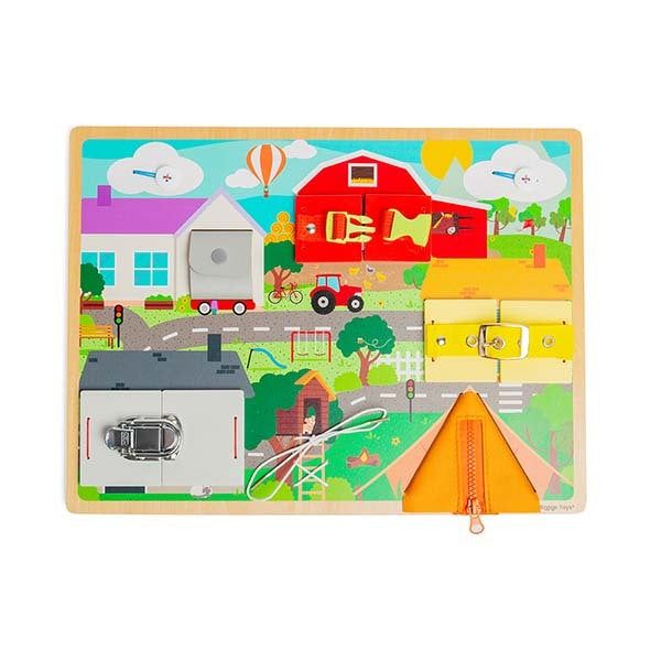 Bigjigs Toys Wooden Life Skills Activity Board - McGrocer