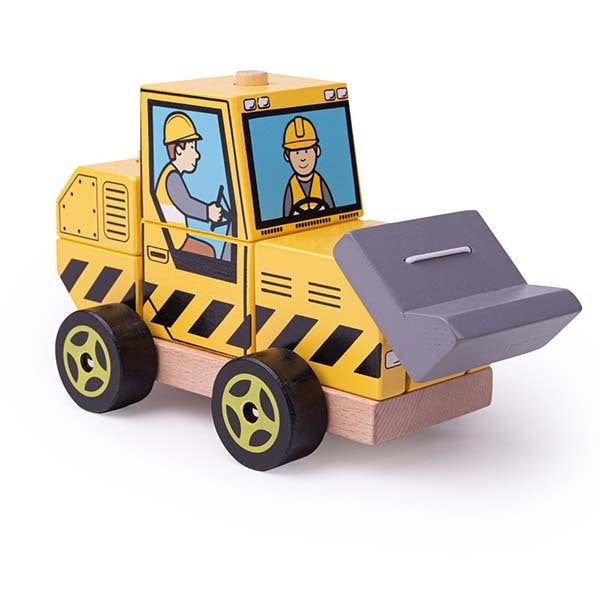 Bigjigs Toys Wooden Stacking Bulldozer Toy - McGrocer