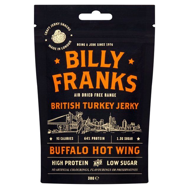 Billy Franks Buffalo Hot Wing Turkey Jerky 30g - McGrocer