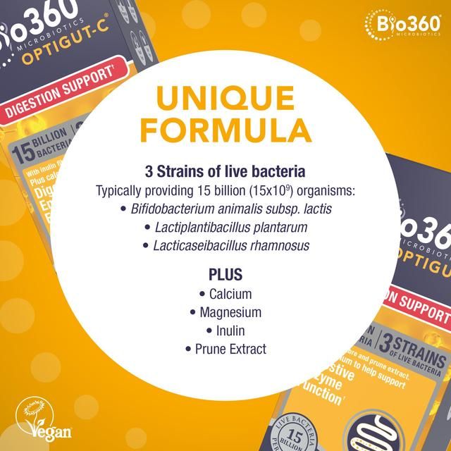 Bio360 OptiGUT-C (15 Billion Bacteria) Powder from Natures Aid 120g - McGrocer