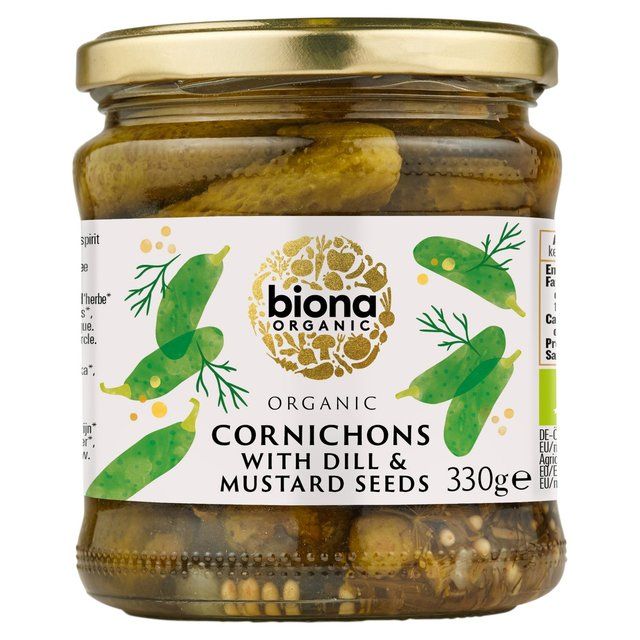 Biona Organic Cornichons With Dill & Mustard Seeds 330g - McGrocer